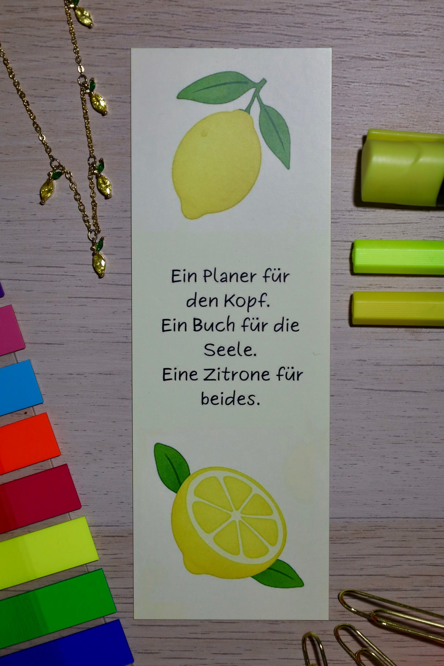 Lesezeichen Zitronendesign - 4er Set