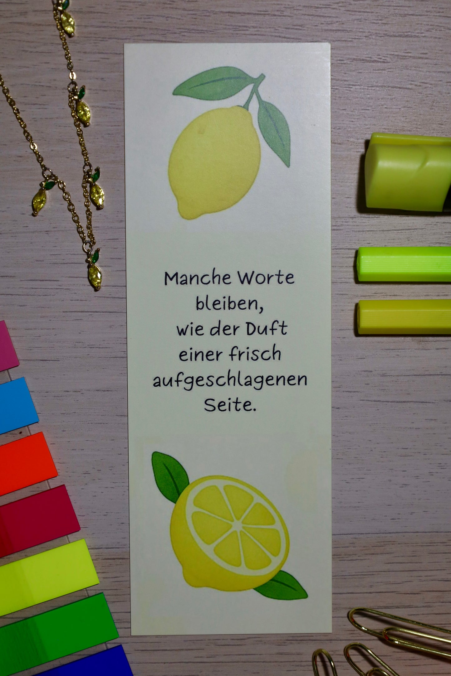 Lesezeichen Zitronendesign - 4er Set