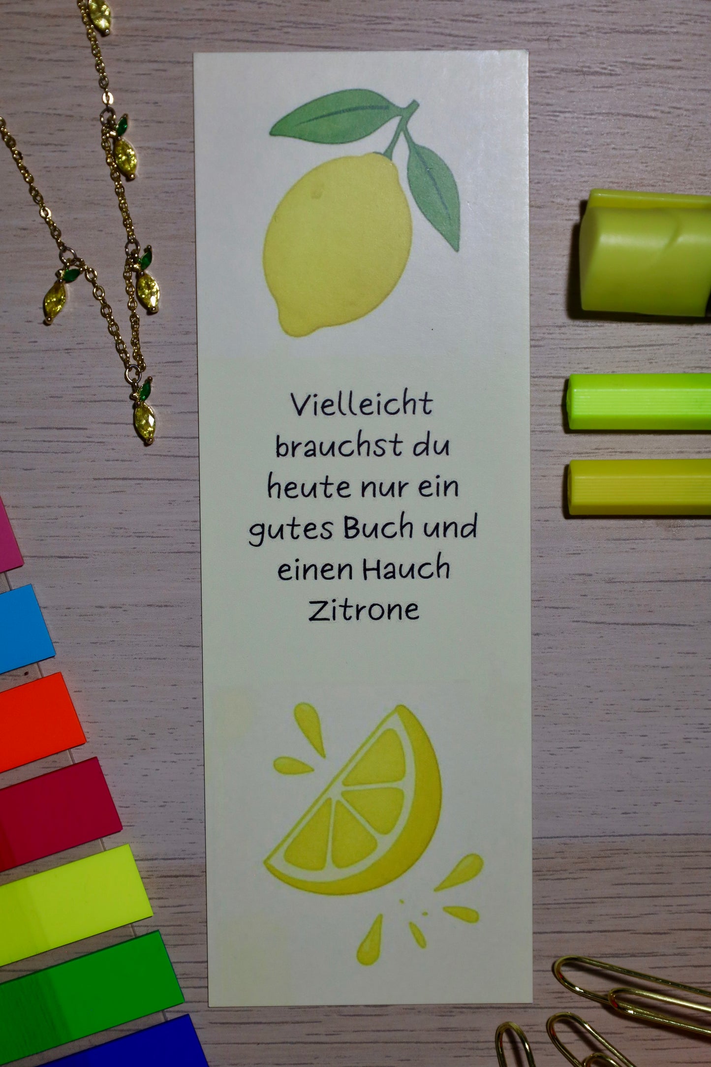 Lesezeichen Zitronendesign - 4er Set