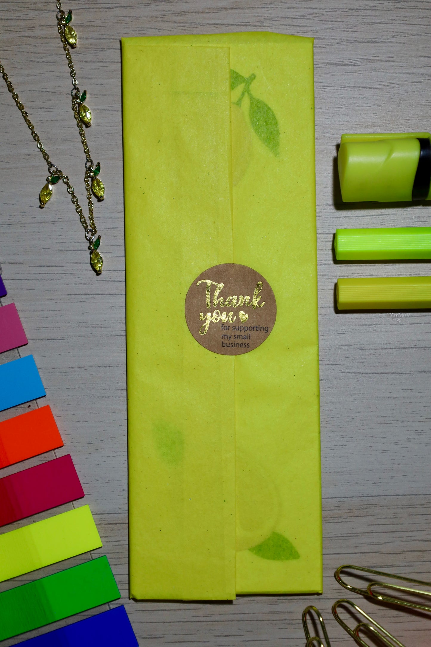 Lesezeichen Zitronendesign - 4er Set